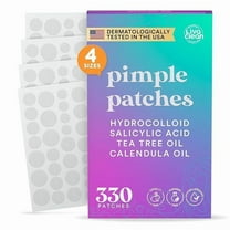 LivaClean 330 CT Pimple Patches for Face w/Salicylic Acid, Tea Tree Oil & Calendula Oil - Four Sizes - Pimple Patch, Hydrocolloid Patch, Acne Patches for Face