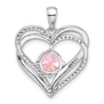 thumbnail image 6 of Auriga Fine Jewelry 925 Sterling Silver Pink and White CZ Double Heart Pendant(L- 26.1mm, W- 20.9mm) for Women, 6 of 6