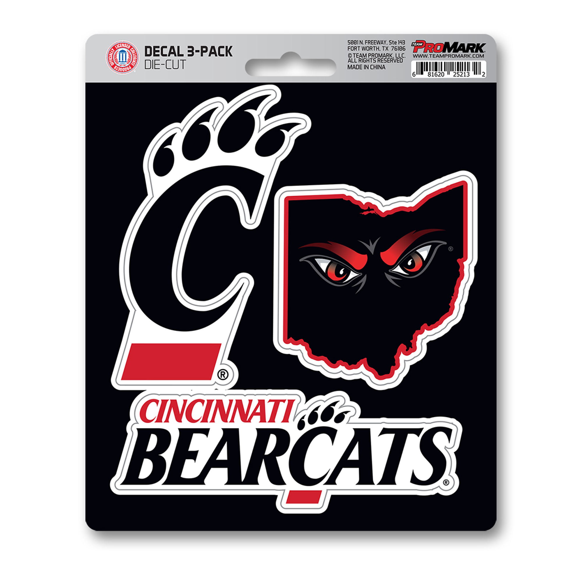 Cincinnati Bearcats Silver Chrome Colored Raised Auto Emblem Decal University of 