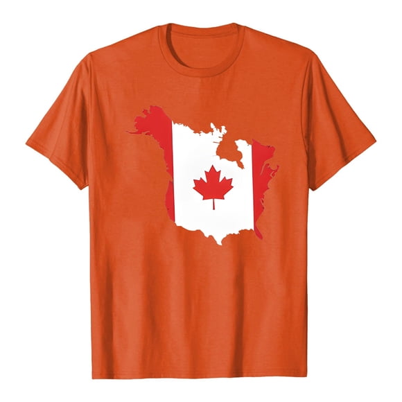 PMVFHDE Men Canada Day Shirt Canadian Flag Graphic Tshirt Summer Maple Leaf Short Sleeve Patriotic Tee Tops Orange,S