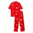 thumbnail image 7 of JAJAHO Women's Christmas Pajamas Candy Cane Print Button Down Short Sleeve 2 Piece Loungewear Sets With Pants, 7 of 7