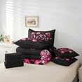 thumbnail image 5 of Manfei Wine Glass 7-Piece Bedding Comforter Set,Cocktail Dice King Bedding Sets,Black Pink Ultra Soft Bed Sheets,Ultra Soft Cartoon Room Decoration,Reversible, 5 of 7