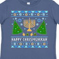 thumbnail image 4 of Inktastic Happy Chrismukkah Sweater Style with Menorah and Trees Boys or Girls Toddler T-Shirt, 4 of 5