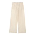 thumbnail image 5 of Conjunto de dos piezas de moda para mujer, camisas de botonadura sencilla en color beige y pantalones de cintura alta con elástico vintage, conjuntos de pantalones elegantes para mujer, 5 of 5