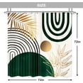 thumbnail image 3 of Green Chic Abstract Boho Shower Curtains for Bathroom Mid Century Modern Arch Sun Minimalist Aesthetic Contemporary Leaves Plant 72Wx72H Inch Bathroom Decor Waterproof Decoration Home Decor, 3 of 6