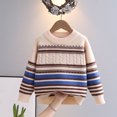 thumbnail image 2 of Fjofpr Toddler Girl Clothes Under $10 Toddler Girl Clothes 3T Winter Toddler Kids Baby Boys And Girls Fashion Cute Stripe Long Sleeved Warm Round Neck Sweater, 2 of 9