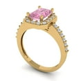 thumbnail image 2 of Clara Pucci 14K Yellow Gold 1.92ct Pink Halo Ring for Women, 2 of 8