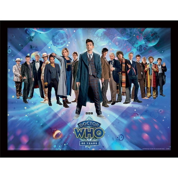 Doctor Who Affiche Encadrée 60 Ans de Médecins