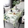 thumbnail image 2 of Green Leaves Rectangle Tablecloth, Summer Botanical Farmhouse Watercolor Leaf Waterproof & StainResistant Tablecloth, Washable Oil-proof Table Cover for Dining/Party/Wedding/Camping/Buffet 60x120 In, 2 of 9