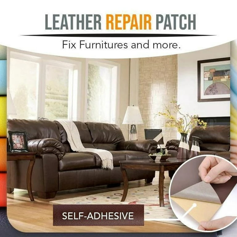 Printed Leather Repair Patch,Repair Patch Self Adhesive  Waterproof, DIY Large Leather Patches for Couches, Furniture, Kitchen  Cabinets, Wall (Brown,20x30cm)