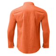 thumbnail image 4 of Mens Linen Button Down Shirts Long Sleeves Summer Beach Casual Regular Fit Shirt Tops, 4 of 7