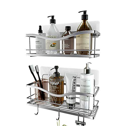 KINCMAX Shower Caddy Bathroom Shelf, No Drilling Traceless Adhesive