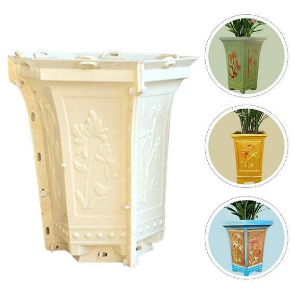 TEHAUX  Hexagonal Flower Pot Mold Planter Molds for Concrete Shape Making