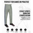 thumbnail image 4 of Exxact Sports Proline Full Length Baseball Pants Adult with Stripes, Relaxed Fit Open Bottom Men Baseball Pants (Grey/Royal Blue, AXL), 4 of 7