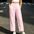 thumbnail image 6 of Utoimkio Drawstring Elastic Waist Casual Pants for Women with Crinkle Fabric and Cuffed Hem, 6 of 6