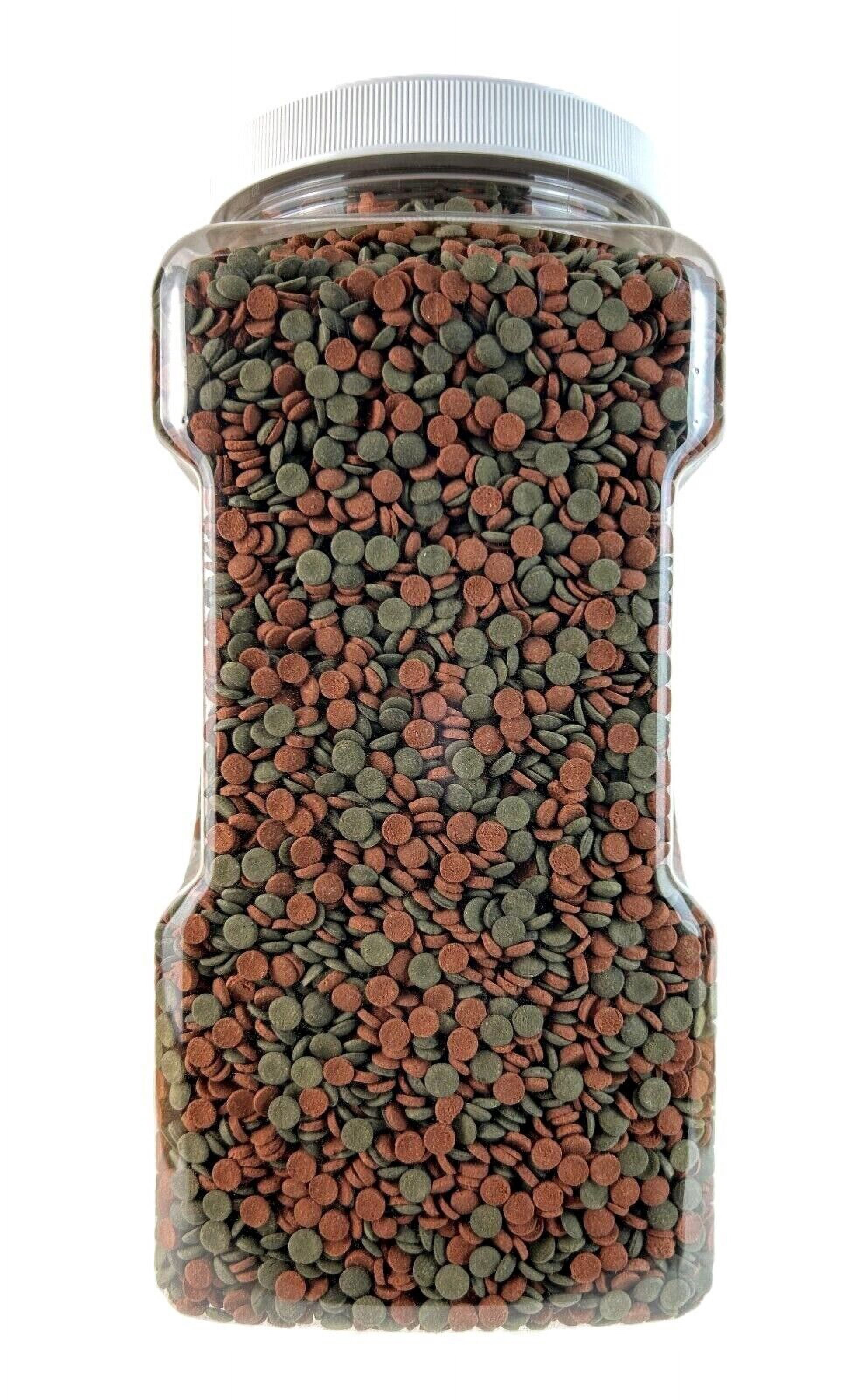 8mm - 1/3" Brine Shrimp/Red Algae Color Enhancing & Spirulina/Green Algae Sinking Wafer Mix for Shrimp, Snails, Plecos, All Fish - WL 5-lbs Lg Jar