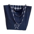 thumbnail image 3 of Bolso tote para mujer, multiusos, reutilizable, para guardar cosas, ideal para viajes, gimnasio o trabajo. Azul, 3 of 9