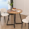 thumbnail image 4 of VECELO 35.4" Round Dining Table, Small Kitchen Table with Sturdy Metal Base, Dining Room Table for 2 to 4 Person, Antique Brown, 4 of 7