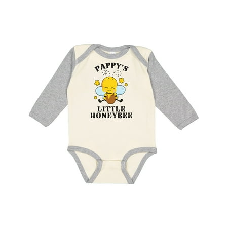 

Inktastic Cute Bee Pappy s Little Honeybee with Stars Gift Baby Boy or Baby Girl Long Sleeve Bodysuit