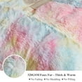 XeGe Tie Dye Plush Shaggy Duvet Cover Set, 2 Pieces Soft Velvet Fluffy Furry Bedspread, Rainbow