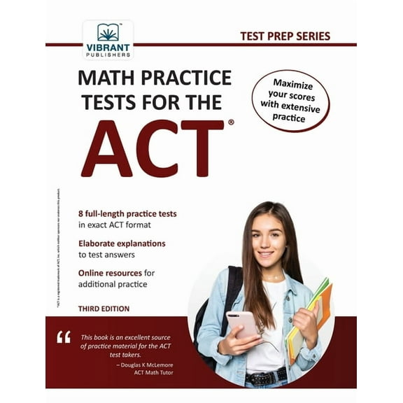 Math Practice Tests for the ACT, (Paperback)