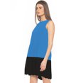 thumbnail image 2 of eloria Women's Georgette Boat Neck Pleated Sleevless Tunic Casual Midi Dress, Color : Blue | Size : 3XL, 2 of 5