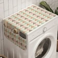 thumbnail image 1 of Geometric Washing Machine Organizer, Horizontal Curved Stripes with Triangles Abstract Illustration Scribble Shapes, Anti-slip Fabric Top Cover for Washer and Dryer, Multicolor, by Ambesonne, 1 of 1