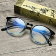 thumbnail image 4 of 3 Pairs Round Blue Light Blocking Reading Glasses Spring Hinges Readers, 4 of 5
