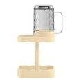 thumbnail image 2 of Beige Plastic Toothbrush Cup Rack & Holder Set | Space-Saving Bathroom Organizer with Detachable Base & Drainage | Countertop Toothbrush Stand for Couples, 2 of 6
