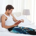 thumbnail image 6 of Picia Watercolor Turtle4 Mens Soft Woven Cotton Elastic Waistband Sleep Pajama Pant Lounge Sleep Pant With Pockets And Drawstring-X-Large, 6 of 9