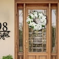 thumbnail image 2 of Corona de flores simuladas para dintel de puerta, decoración de rosas, flores falsas para bodas y festividades., 2 of 7