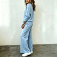 thumbnail image 5 of Mifsaly 2 Piece Athletic Sets for Women Full Zip Jacket And Wide Leg Pants Fall Winter Casual Activewear Light Blue,S, 5 of 5