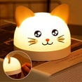 thumbnail image 4 of Cute Cat Alarm Clock for Children with 3 Colors LED Lamp Timer Snooze Rechargeable Night Light Kids, 4 of 5