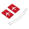 thumbnail image 1 of Lot de 2 étiquettes de bagages en aluminium pour valises, étiquettes d'identité, d'adresse et de nom (rouge), 1 of 4