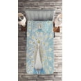 thumbnail image 2 of Ambesonne Peacock Quilted Coverlet 2 Pcs, Nature Ornate, Twin Size, Yellow Pale Blue, 2 of 2