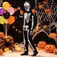 thumbnail image 4 of Otqutp Kids Long Sleeve Skeleton Bodysuit with Face Mask Boys Spooky Outfit Fall Halloween Holiday Party Dress Up Sets, 4 of 7