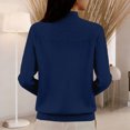 thumbnail image 6 of Sweaters for Women Knitted Crew Neck Long Sleeve Comfy Sweater Casual Trendy Dressy Wear Tops Outdoor Fall Pullover Royal Blue M, 6 of 6