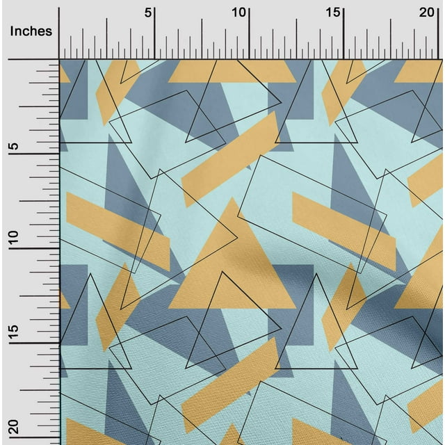 oneOone Cotton Cambric Fabric Rectangle & Triangle Geometric Print Fabric BTY 56 Inch Wide