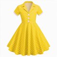 thumbnail image 1 of gdxvjhbj Robe Fille Robe Fluide pour Fille Froncée Sans Manches à Volants Superposés Courte Smockée Robes d'Été Taille 9-10 (Jaune, 9-10 Ans), 1 of 9