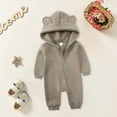 thumbnail image 2 of PINQI Baby Birthday Playsuit Children's Jumpsuit Autumn/Winter Cute Cartoon Bear Hooded Zippered Jumpsuit Party Birthday, 2 of 7