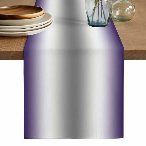 Purple Grey Table Runner, Gray Farmhouse Modern Rustic Washable Cotton Linen Table Runners 90 Inches Long, Dresser Scarf Runner for Dining/Coffee/Kitchen/Hallway Tables 13''x90''
