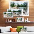 thumbnail image 3 of Bridge over Waterfall in Forest - Large Landscape Canvas Art, 3 of 4