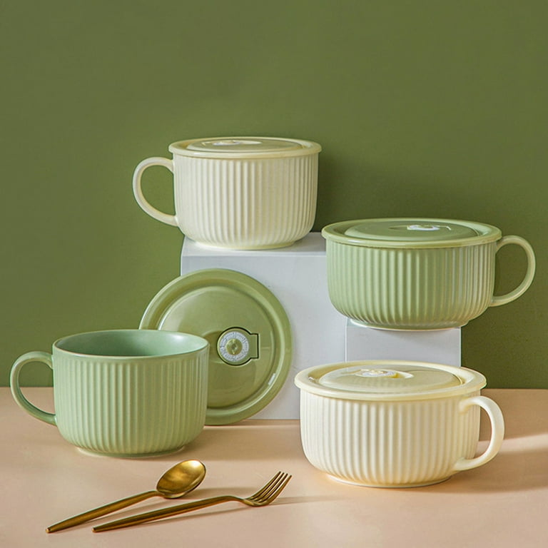 Qeeadeea/Ceramic Mug With Lid And Handle, Microwavable Coffee Mug