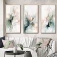 thumbnail image 1 of Designart "Modernity Essence Green and Cream III" Abstract Framed Wall Art Set Of 3 - Green Marble Frame Canvas Set For Living Room Decor, 1 of 6