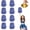 Blue Silver, variant on 8 PCS Cheerleader Pom Poms,with Baton Handle for Rooters Cheering Squad Team Spirit Sports (Blue Gold)