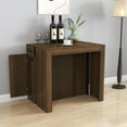 thumbnail image 6 of 24"-118" Extendable Dining Table with Storage for 2-12 People, Modern Space-Saving Extra Long Wood Folding Table with USB & AC Outlets, Multifunctional Conference Meeting Table, Walnut, 6 of 9