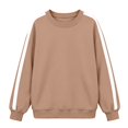 thumbnail image 6 of NMMUED Athletic Crew Neck Sweatshirts Women Long Sleeve Striped Pullover Fall Outfits Casual Color Block Tops Slouchy Winter Clothes Khaki M, 6 of 6