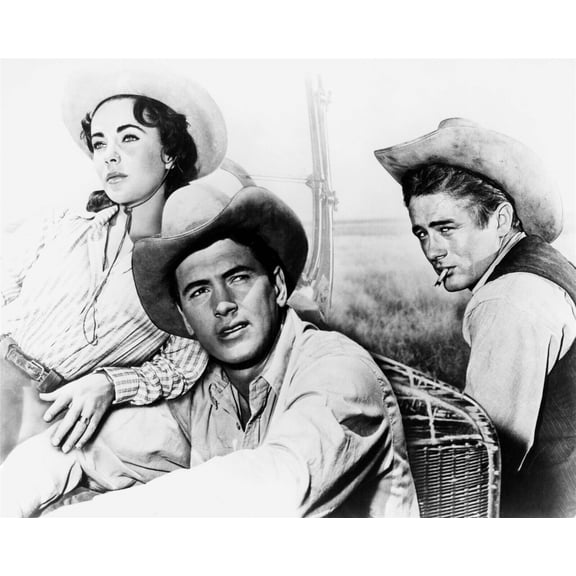 Giant 1956 Elizabeth Taylor Rock Hudson & James Dean 24x30 inch poster