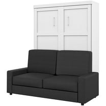 Atlin Designs 2 Piece Queen Wall Bed Set in White and Gray