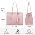 thumbnail image 4 of Bolsa para portátil LOVEVOOK para mujer de 15.6 pulgadas, piel sintética, rosa, 4 of 9